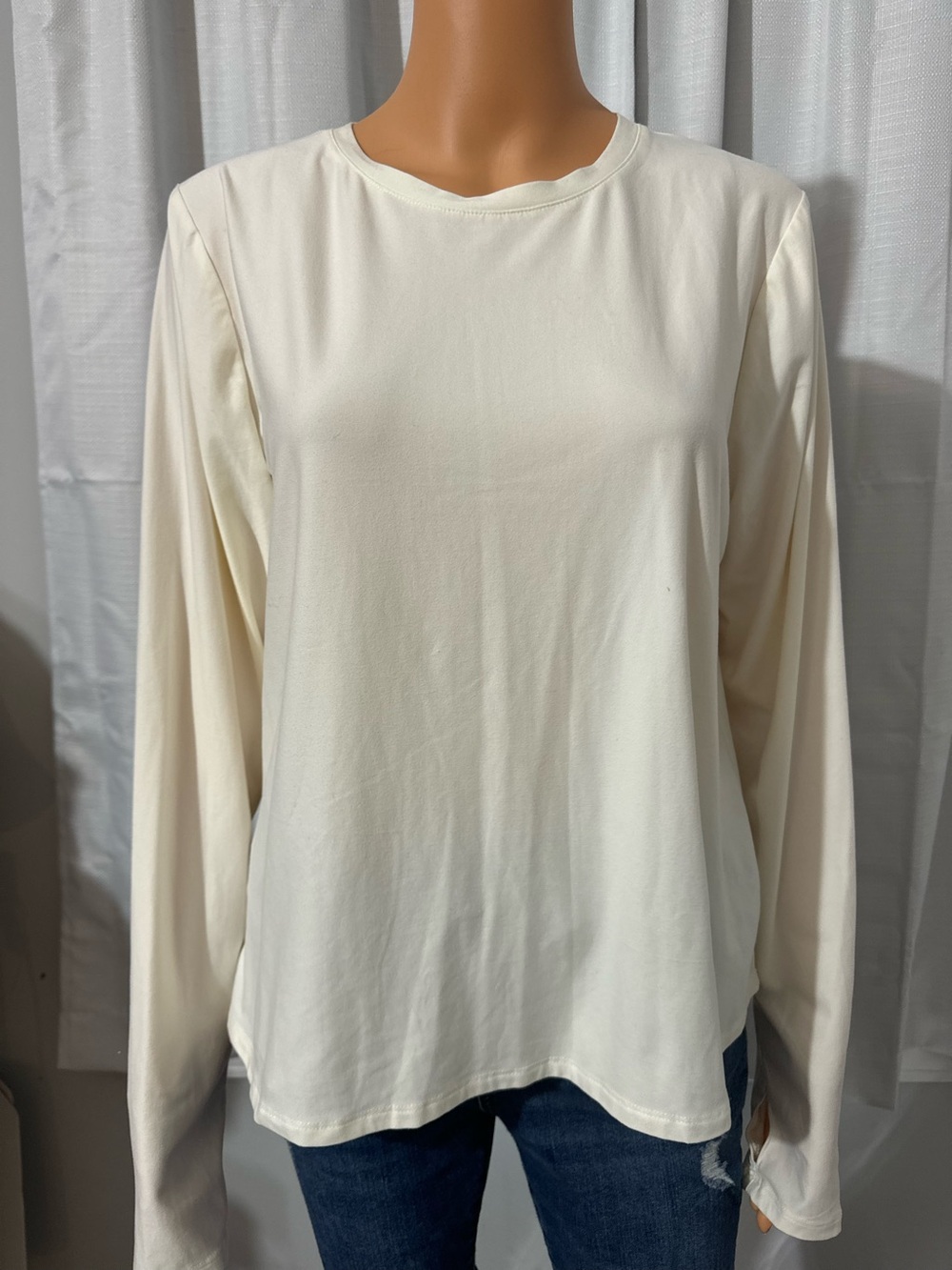 Great Jockey size L ivory long sleeve pull over shirt